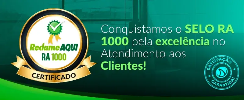Selo RA 1000 — Certificado de excelência no atendimento ao cliente